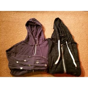 Two for one hoodies! Grey with stars and grey